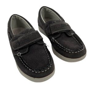 Apakowa Hook And Loop Gray Suede Loafers Size 28 Boy's
